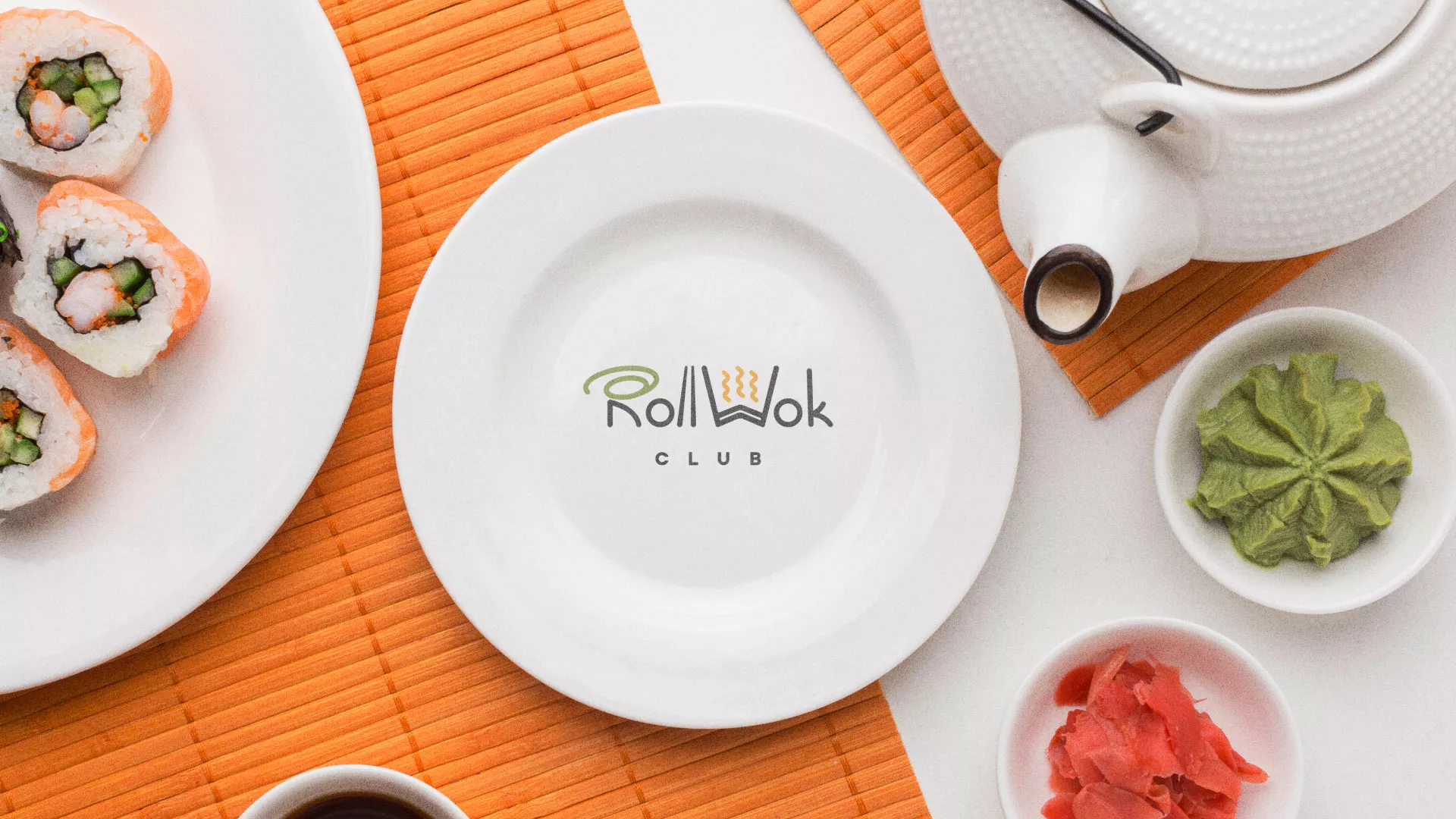 Разработка логотипа и фирменного стиля в Сертолово для суши-бара «Roll Wok Club» Разработка логотипа и фирменного стиля в Сертолово для суши-бара «Roll Wok Club»